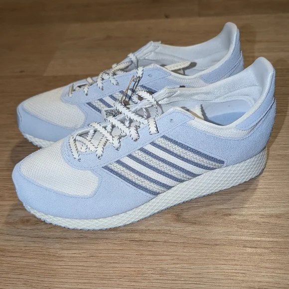 Adidas Atlanta W Retro Running Shoes in Off-White/Wonder Blue/Silver Violet sz 8 - Picture 4 of 13